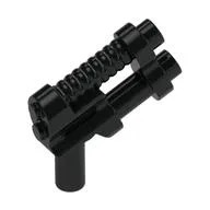 Weapon Gun / Pistol Two Barrel, 8 Ribs, Black