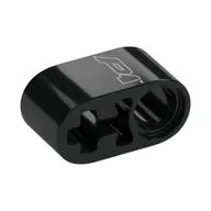 Technic Beam 1 x 2 Thick with Pin Hole and Axle Hole with Silver 'P1' Print, Black