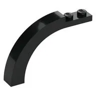 Brick Arch 1 x 6 x 3 1/3 Curved Top, Black