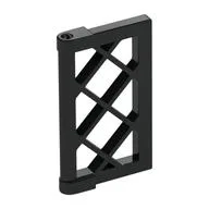 Window 1 x 2 x 3 Pane Latticed with Thick Corner Tabs, Black