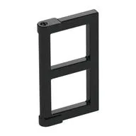 Window 1 x 2 x 3 Pane with Thick Corner Tabs, Black