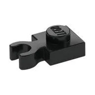 Plate Special 1 x 1 with Clip Vertical [Thick Open O Clip], Black