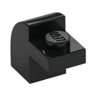 Brick Curved 1 x 2 x 1 1/3 with Curved Top, Black