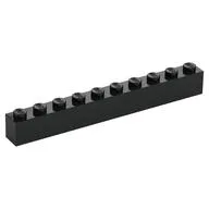 Brick 1 x 10, Black