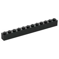 Brick 1 x 12, Black