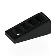 Brick Sloped 18° 2 x 1 x 2/3 with 4 Slots / Grate, Black