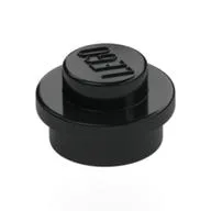 Plate Round 1 x 1 with Solid Stud, Black