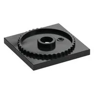 Turntable 4 x 4 Square Base, Locking, Black