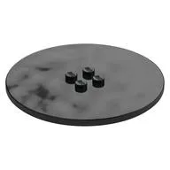 Plate Special Round 8 x 8 with 2 x 2 Center Studs with Groove, Black
