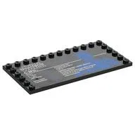 Plate Special 6 x 12, Studs on 3 Edges with 'STAR WARS', 'C-3PO', Stats Print, Black