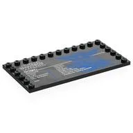 Plate Special 6 x 12, Studs on 3 Edges with 'LEGO STAR WARS GROGU', Stats Print, Black