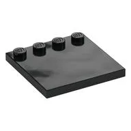 Plate Special 4 x 4, Studs on One Edge Plain], Black
