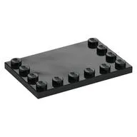 Plate Special 4 x 6, Studs on 3 Edges, Black
