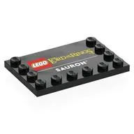 Plate Special 4 x 6, Studs on 3 Edges with 'LEGO Lord of the Rings SAURON' Print, Black
