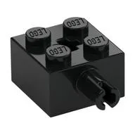 Brick Special 2 x 2 with Pin and Axle Hole, Black