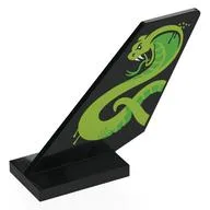 Tail Shuttle with Lime & Bright Green Cobra Print, Black