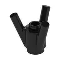 Brick Round 1 x 1 with 3 Bars, Black