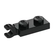 Plate Special 1 x 2 with Clip Horizontal on End, Black