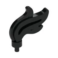 Flame / Headwear Accessory Plume / Feather, Triple Point, Black