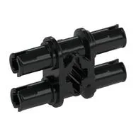 Technic Pin Double with Axle Hole - Squared Holes, Black