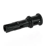 Technic Pin Long with Friction Ridges Lengthwise and Stop Bush [2 Lateral Holes, Small Pin Hole], Black