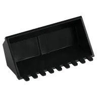 Construction Vehicle Bucket 4 x 8 with Locking 2 Finger Hinge, Raised Inside, Black