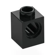 Technic Brick 1 x 1 with Pin Hole, Black