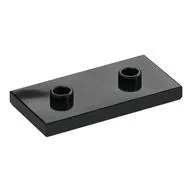 Plate Special 2 x 4 with Groove and Two Center Studs (Jumper), Black