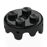 Plate Special Round 2 x 2 with Melting Drops/Icing on Sides, Black