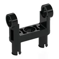 Technic Pin Connector Toggle Joint Smooth Double with 2 Pins [Square Holes], Black