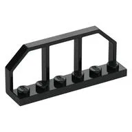 Plate Special 1 x 6 with Train Wagon End Fence, Black