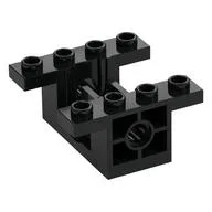 Gearbox 4 x 4 x 1 2/3 with 1 x 2 Cutouts, Pin Holes, Black