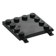 Plate Special 4 x 4 with Studs on Edges and Clips Horizontal, Black
