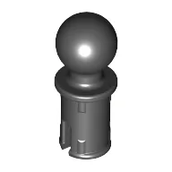 Technic Pin with Friction Ridges Lengthwise and Towball, Black