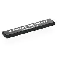 Tile 1 x 6 with White 'AVANGERS: DOOMSDAY SENTINEL ATTACK' Print, Black