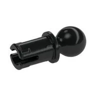 Technic Pin with Friction Ridges Lengthwise and Towball - Round Pin Hole, Black