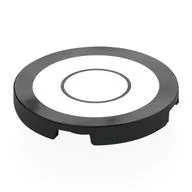 Tile Round 3 x 3 with 2 White Circles Print, Black