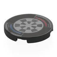 Tile Round 3 x 3 with Silver Dejarik Table, Red/Blue Buttons Print, Black