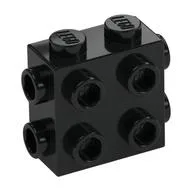 Brick Special 1 x 2 x 1 2/3 with 8 Studs on 3 Sides, Black