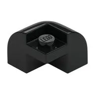 Brick Round, Curved 2 x 2 x 1 1/3, Corner, Black