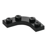 Plate Round Corner 3 x 3 with 2 x 2 Round Cutout, Black
