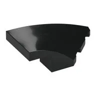 Brick Wedged, Curved 4 x 2 with Stud Notch Right, Black