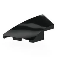 Brick Wedged, Curved 4 x 2 with Stud Notch Left, Black