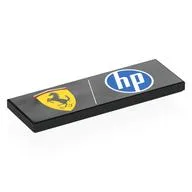 Tile 2 x 6 with Ferrari, HP Logo Print, Black