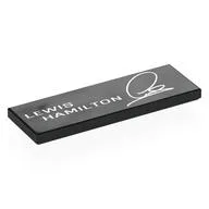 Tile 2 x 6 with White 'LEWIS HAMILTON', Signature Print, Black