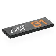 Tile 2 x 6 with White Signature (Oscar Piastri), Orange '81' Print, Black