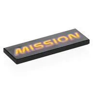 Tile 2 x 6 with Purple and Orange 'MISSION' Print, Black