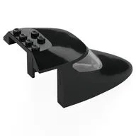 Aircraft Fuselage Curved Forward 6 x 10 x 4 Top with 2 Trans-Clear Window Panes, Black