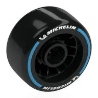 Wheel Rim 24 x 13.4 with Black Slick Tyre with White 'MICHELIN', Dark Azure Stripe Print, Black