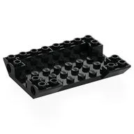 Brick Sloped Inverted 45° 6 x 8 Double with Pin Holes on Sides, 1 x 4 Cutout On Side, Black